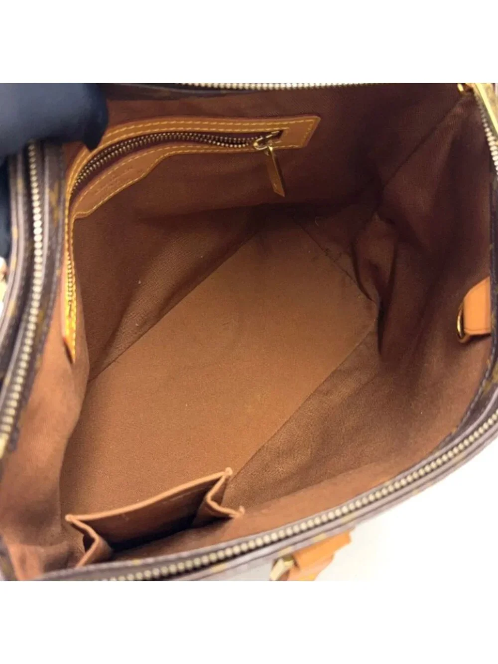 Louis Vuitton Cabas Piano Monogram Leather Brown Light Tote Gold
